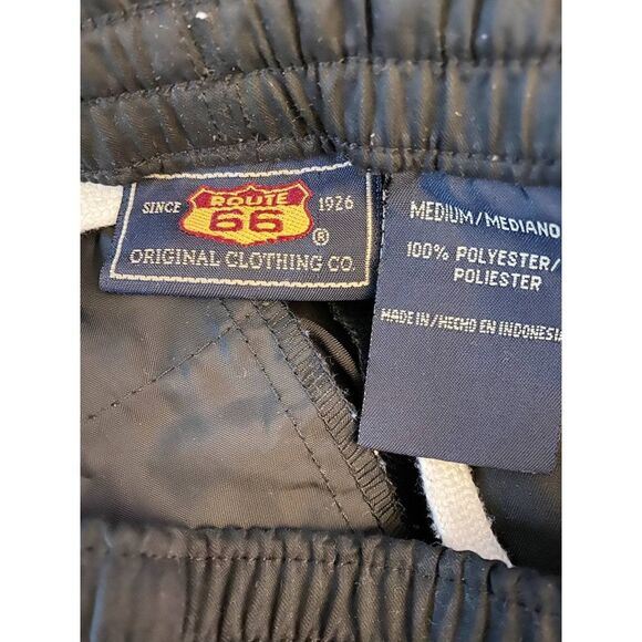 Y2K ROUTE 66 Black Track Jogging Pants Zipper Legs Women's Size Medium - Picture 6 of 7